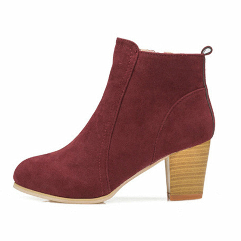 Suede Enkellaarsjes Met Ritssluiting
