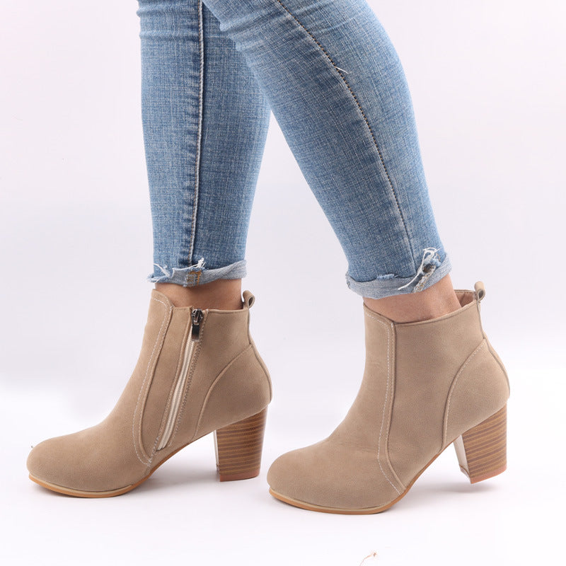 Suede Enkellaarsjes Met Ritssluiting