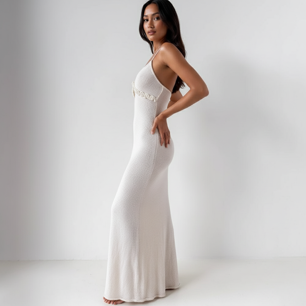 Gebreide Maxi Jurk – Bodycon Pasvorm 3D