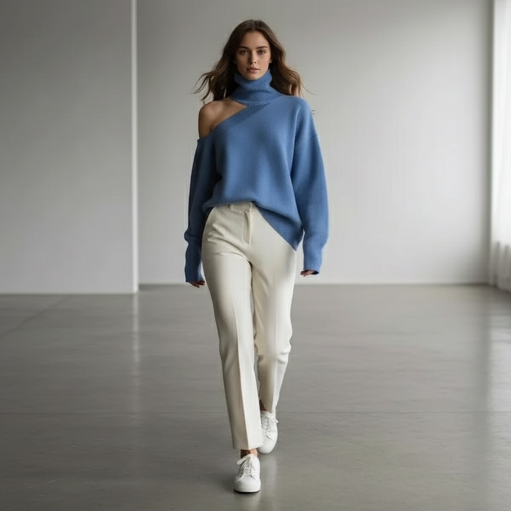 Gebreide Trui – Turtleneck met Schouder Cut-Out