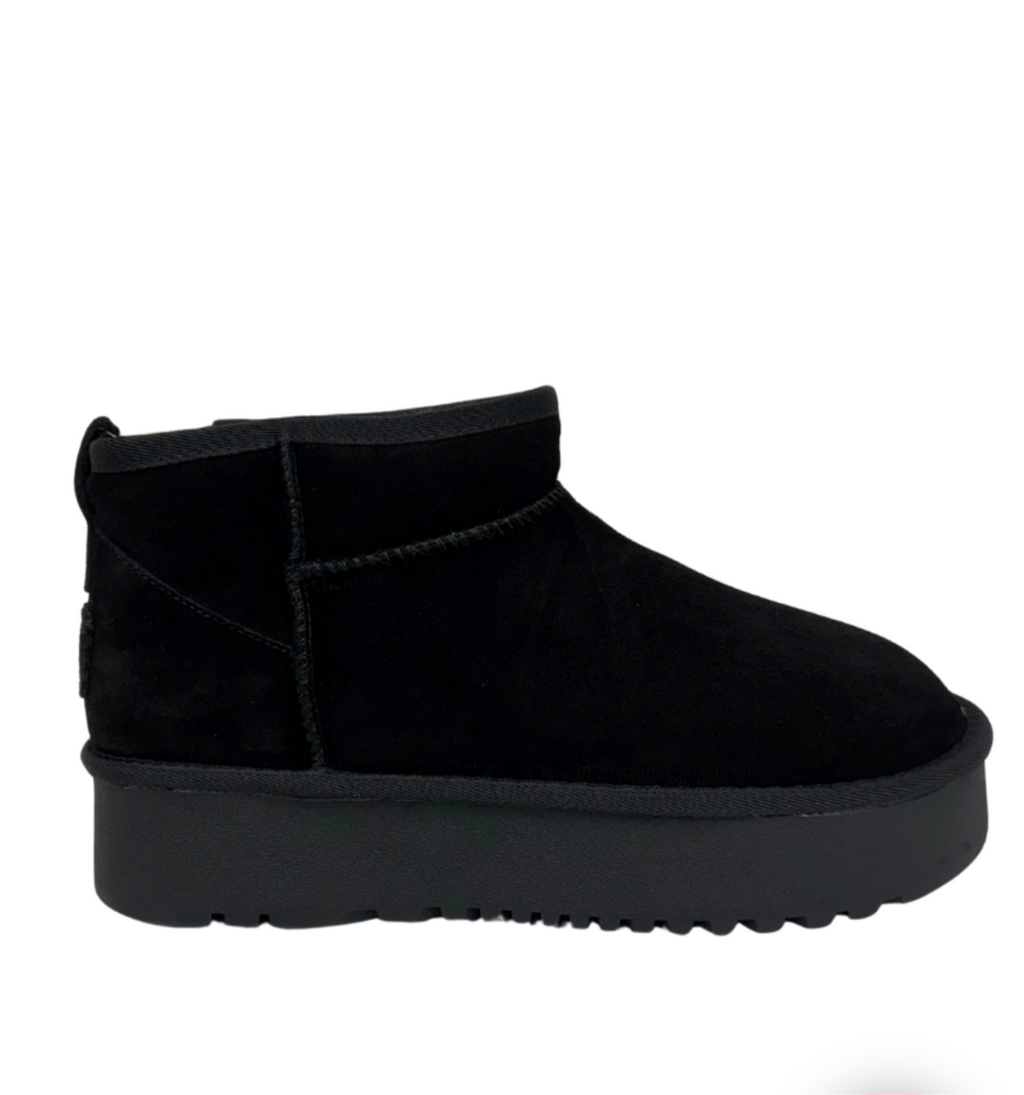 Lau boots | Black suede platform boots