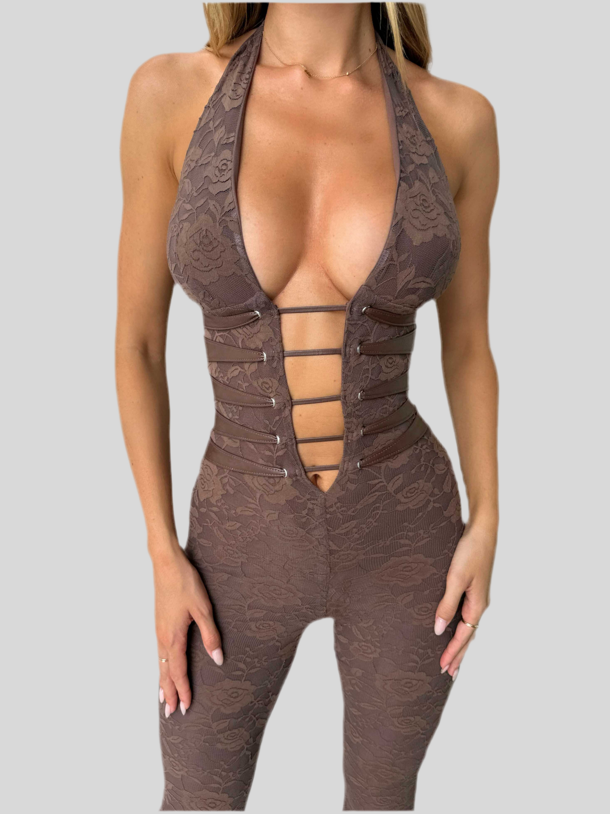 Selena Jumpsuit Mocha