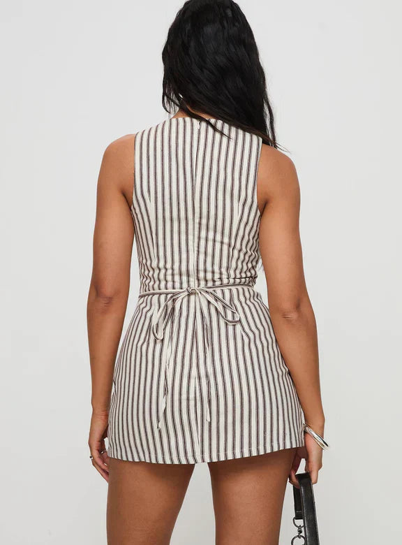 Elisa Gestreepte Mini Dres