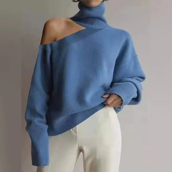Gebreide Trui – Turtleneck met Schouder Cut-Out