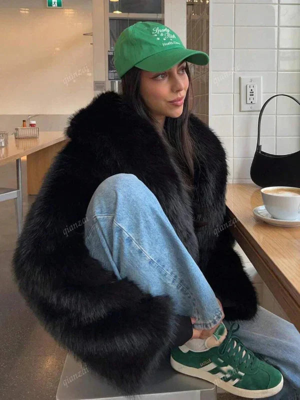 Macy | Jas van imitatiebont