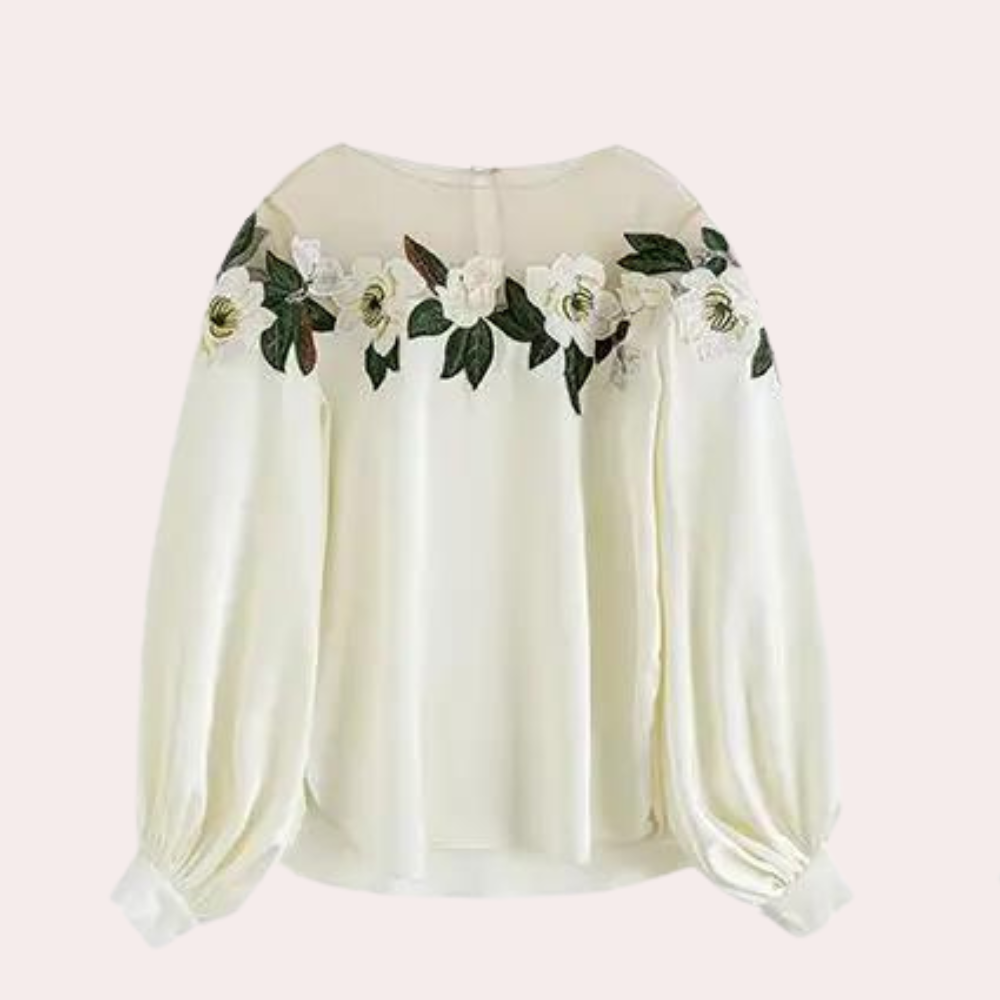 Elegante zomerse gebloemde damesblouse