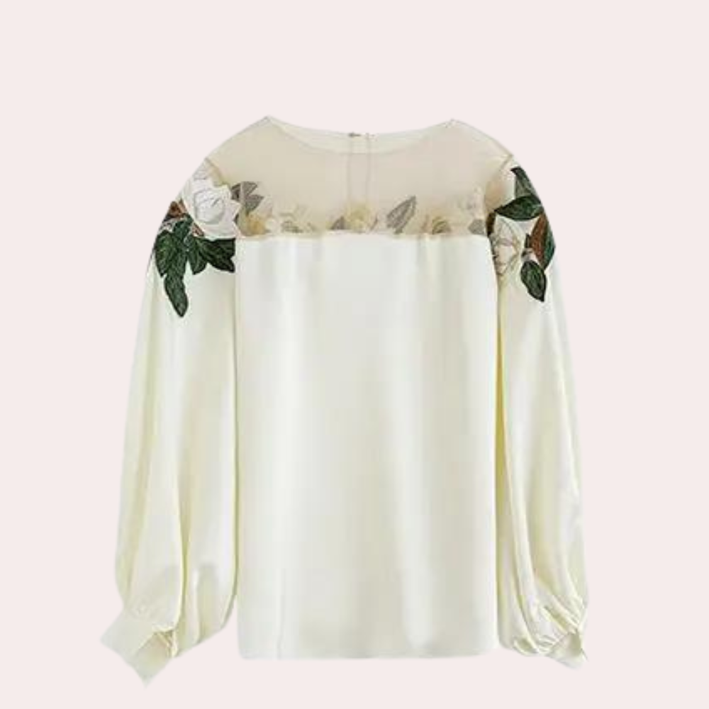 Elegante zomerse gebloemde damesblouse