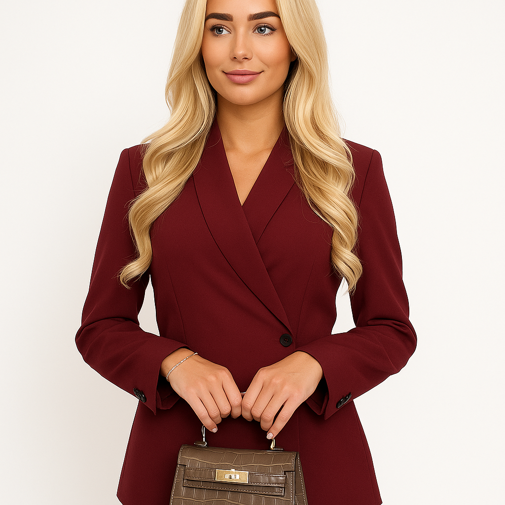 Lea Blazer | Rode getailleerde blazer