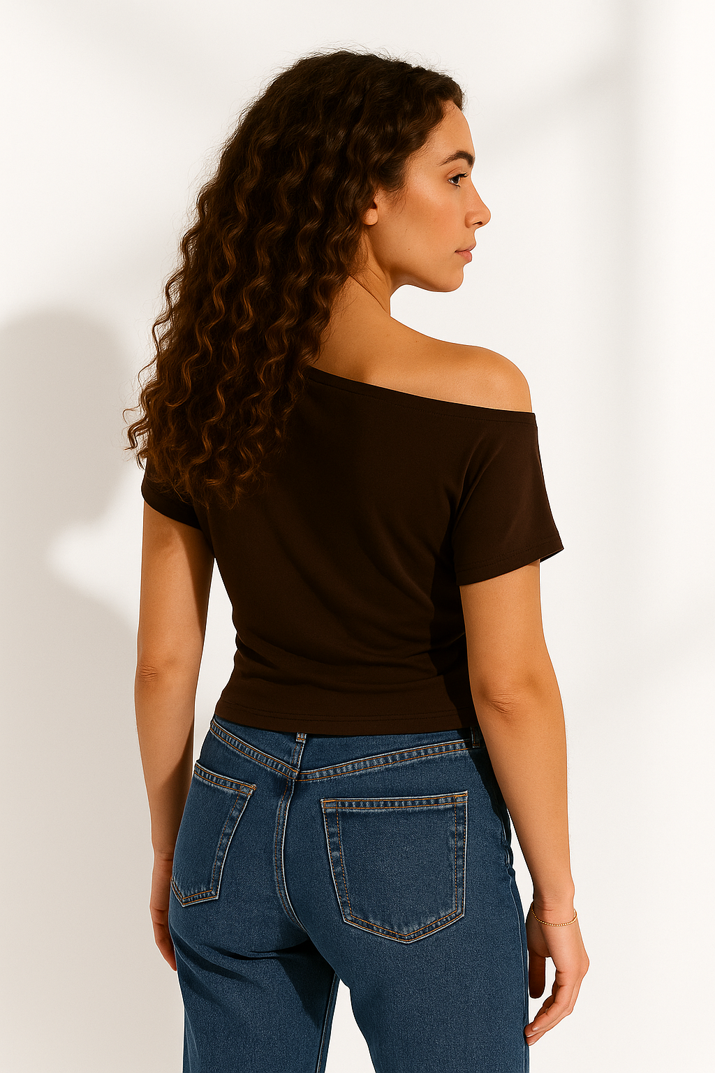 Sorina fitted t-shirt - Bruin