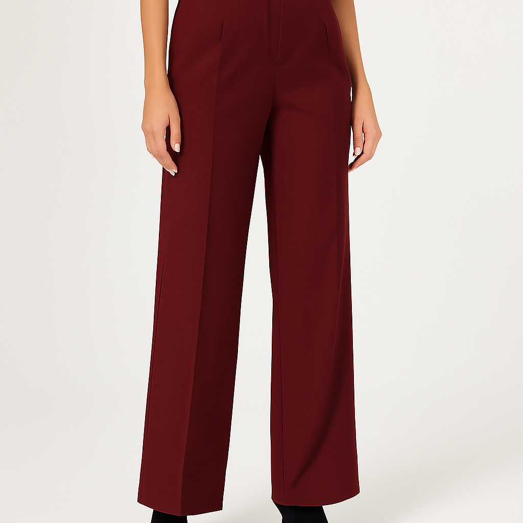 Lea Pants |Rode wide leg pantalon