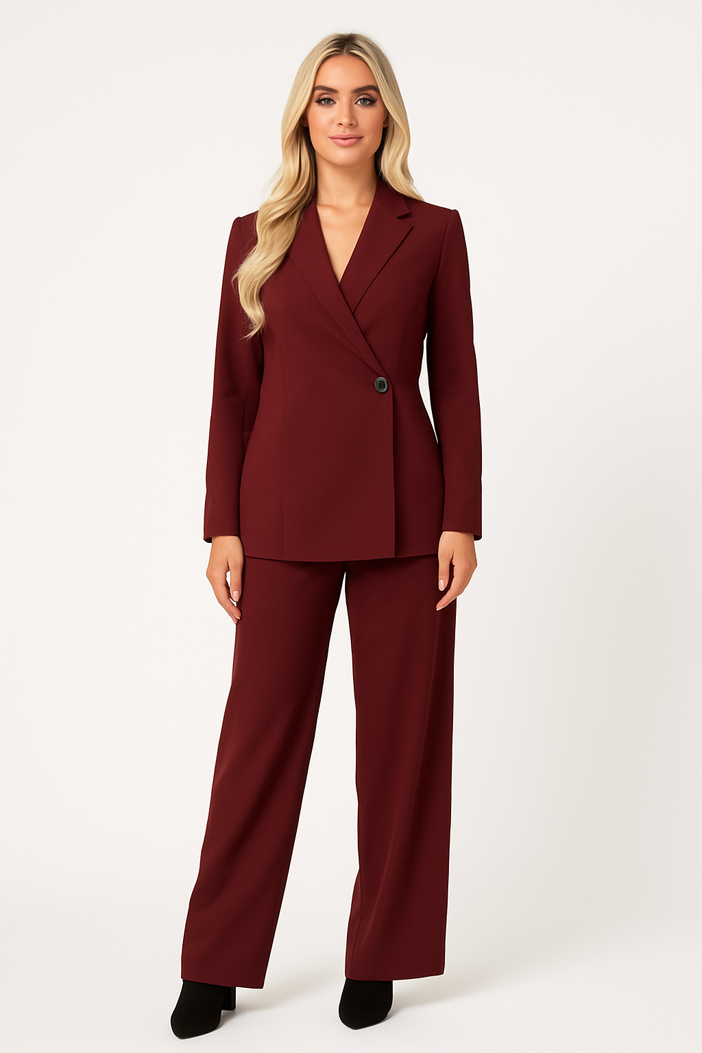 Lea Pants |Rode wide leg pantalon