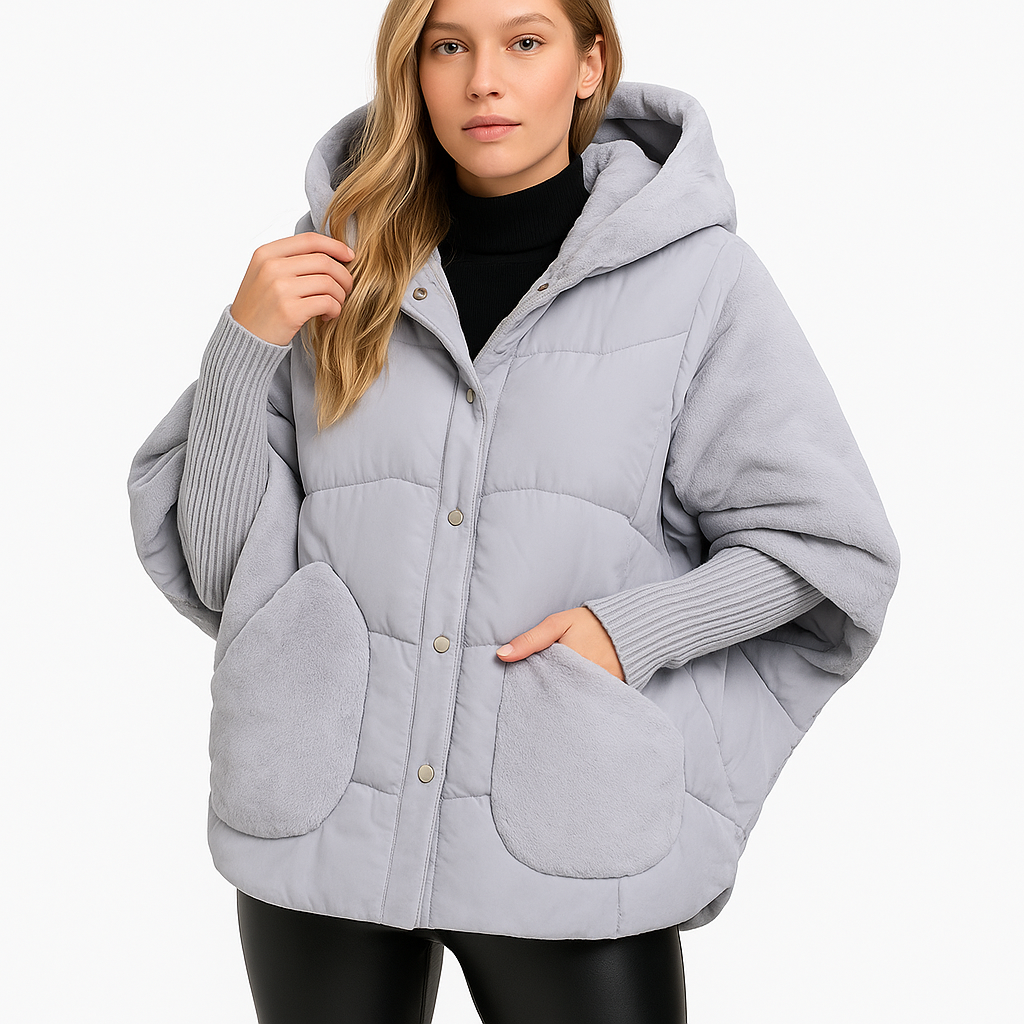 Oversized Puffer Jacket met Faux Fur Details