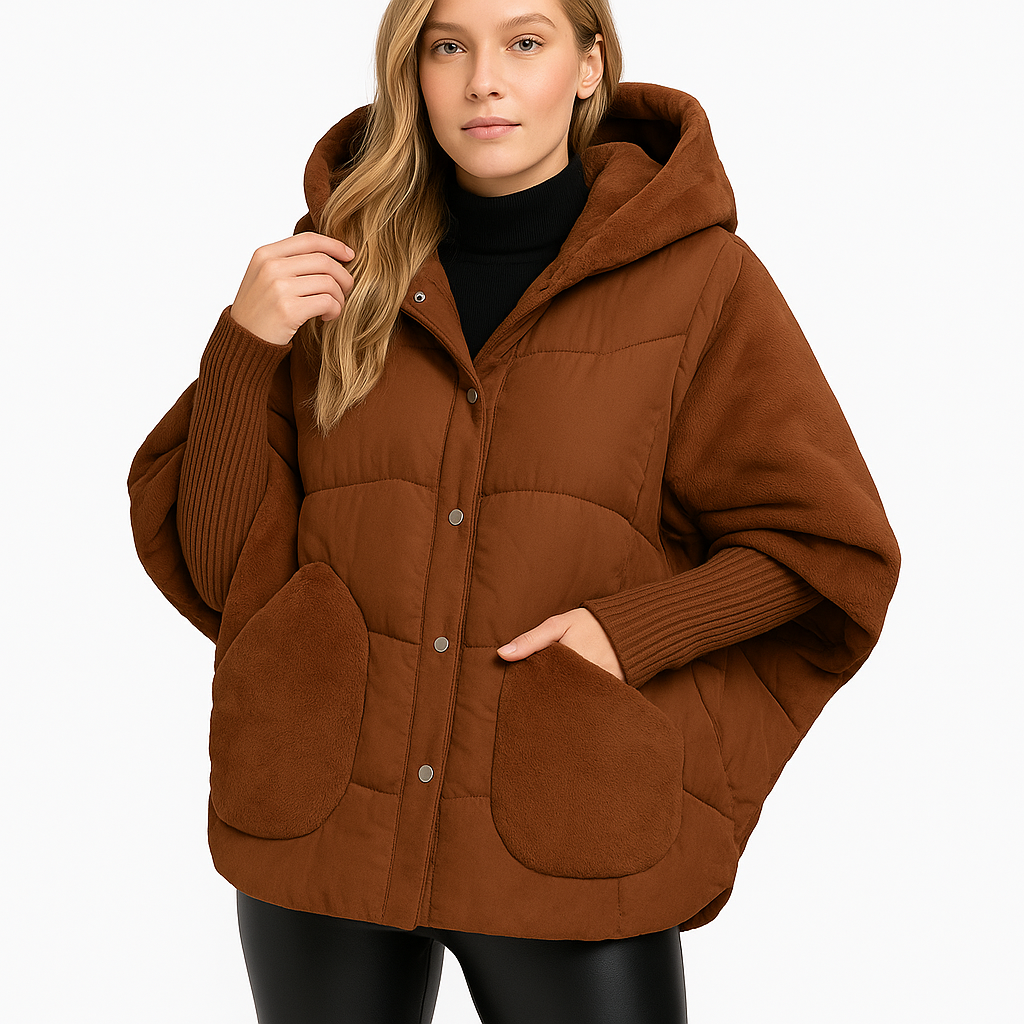 Oversized Puffer Jacket met Faux Fur Details