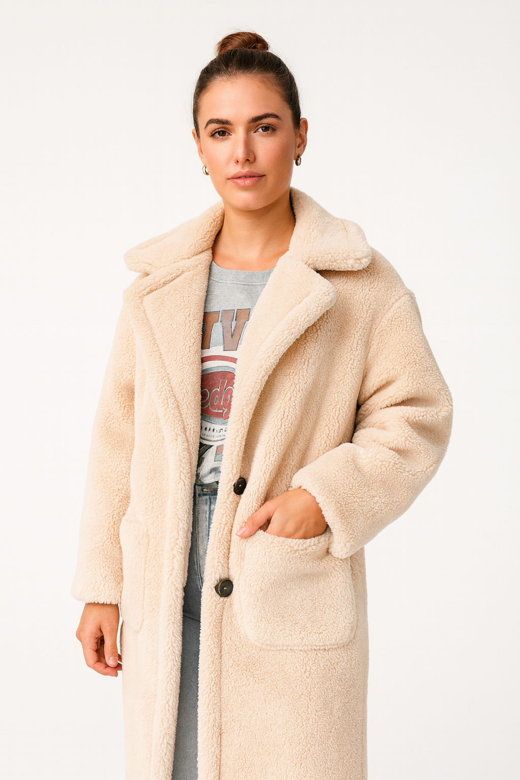 Naimy Fluffy Jacket Long