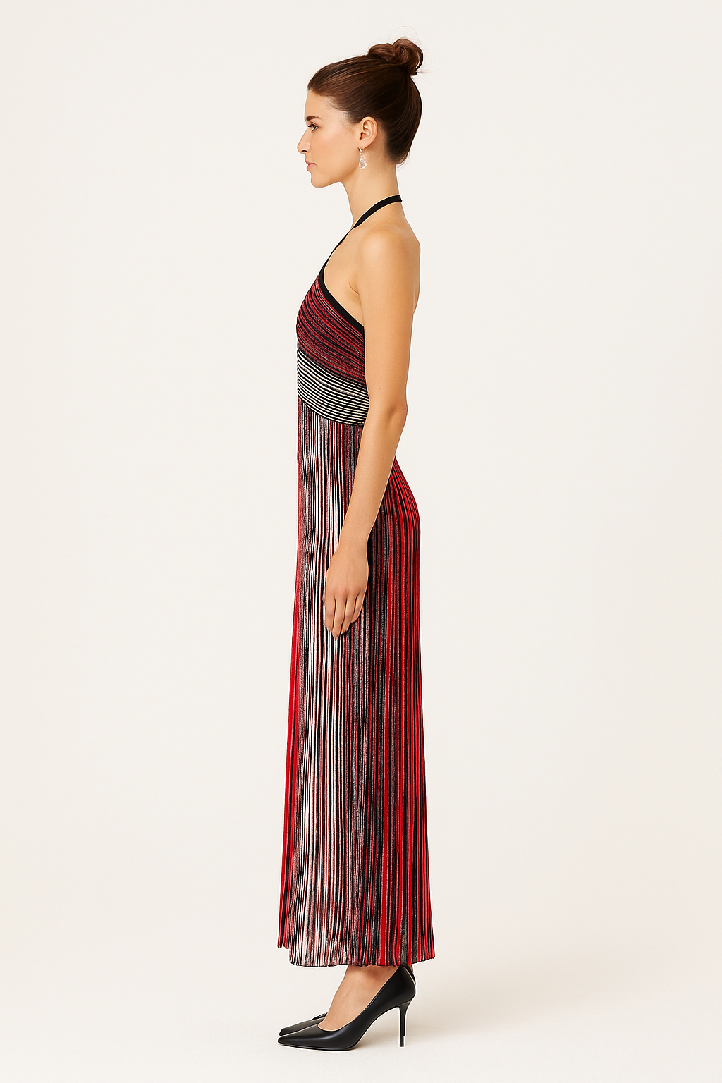 Liana Metallic Stripe Jurk