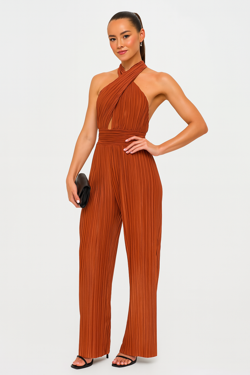 Zara Gedraaide Halter Jumpsuit