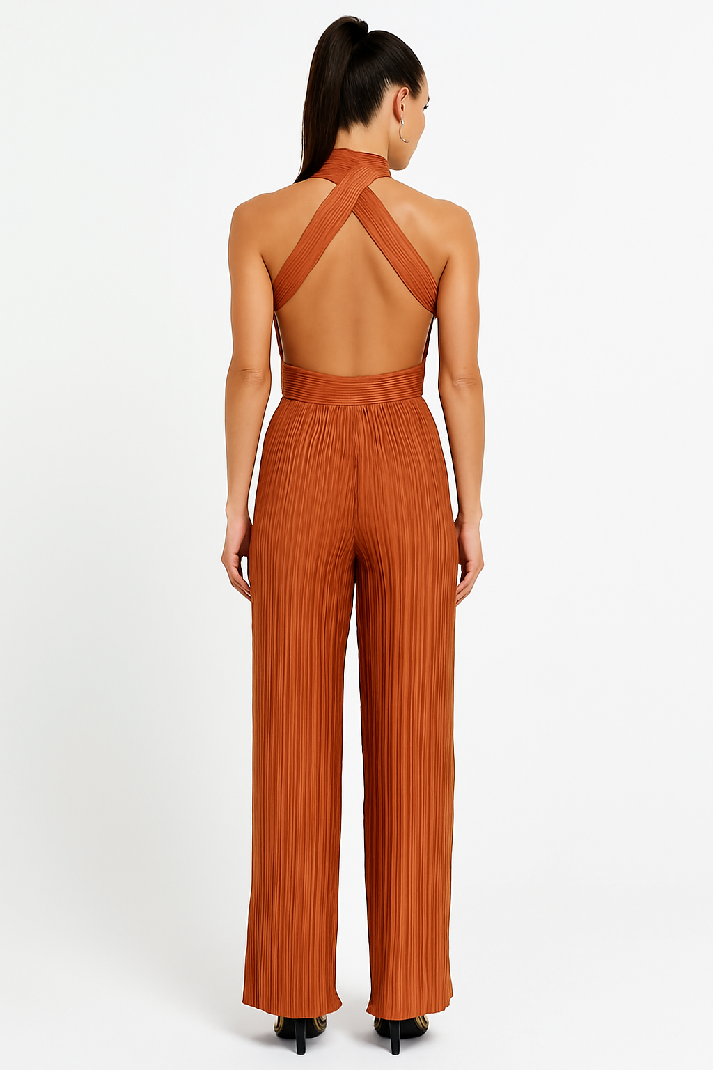 Zara Gedraaide Halter Jumpsuit