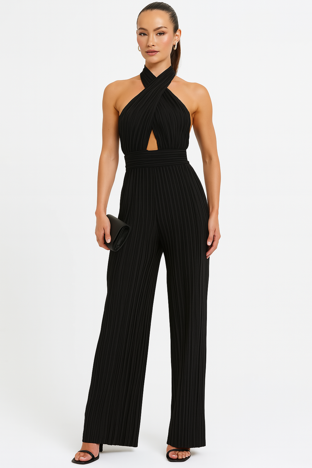 Zara Gedraaide Halter Jumpsuit