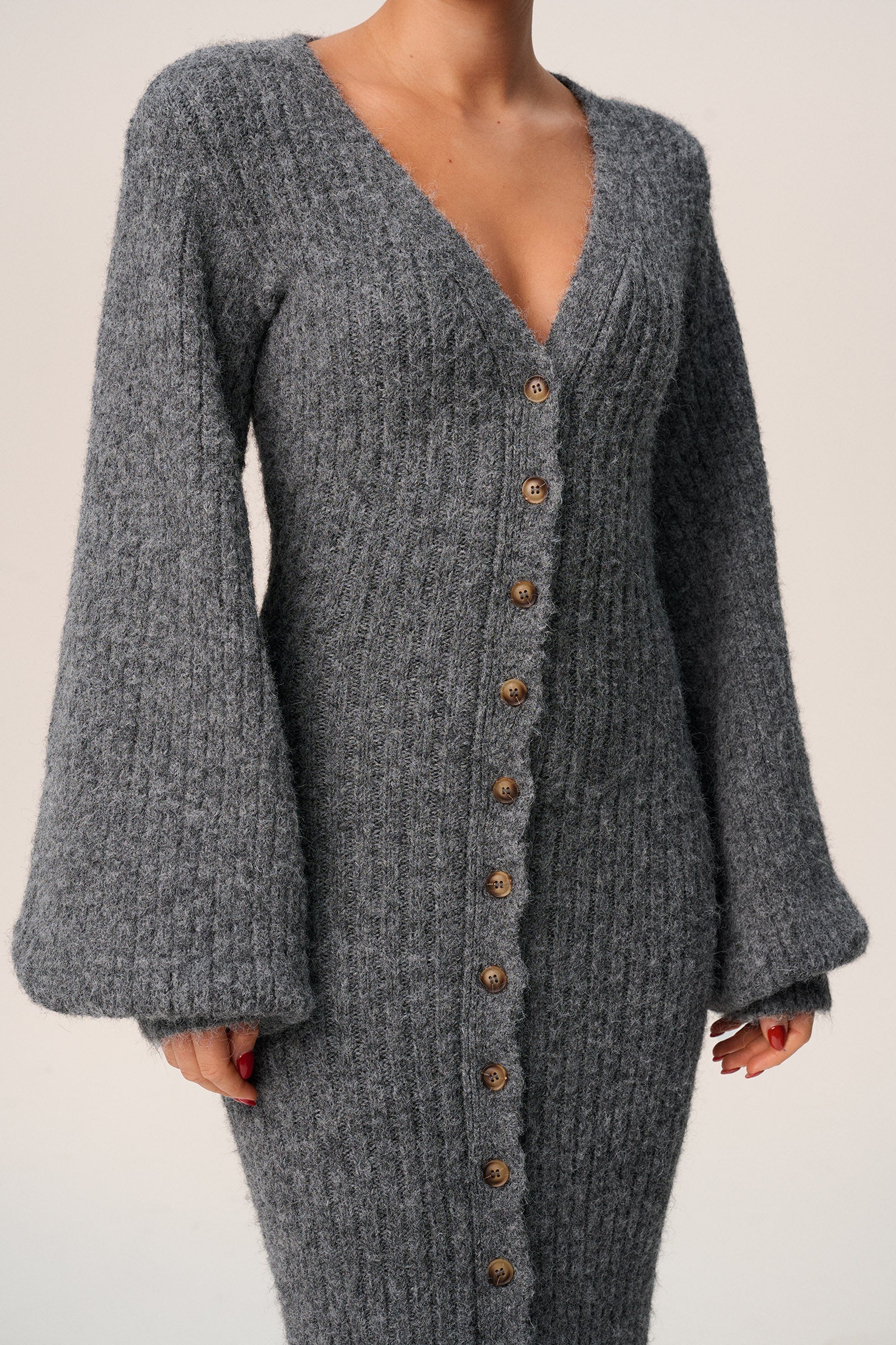 Elara Knit Dress | Grijs