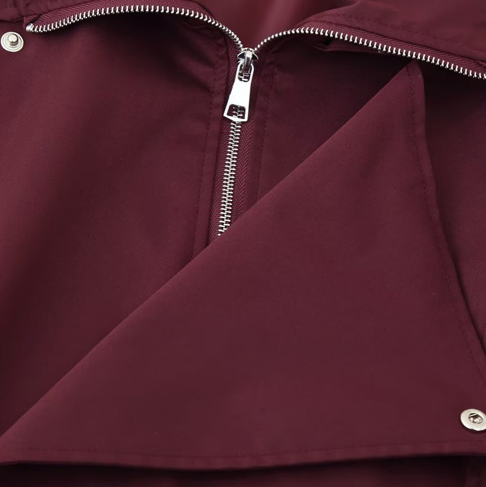 Parka Winterjas met Hoge Kraag en Verstelbaar Koord