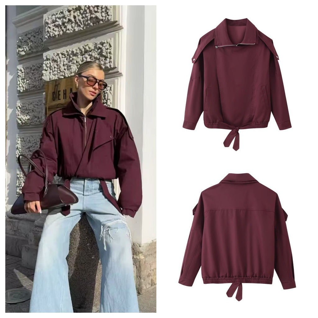 Parka Winterjas met Hoge Kraag en Verstelbaar Koord