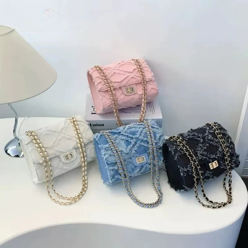 Eleni Gewatteerde Denim Tas