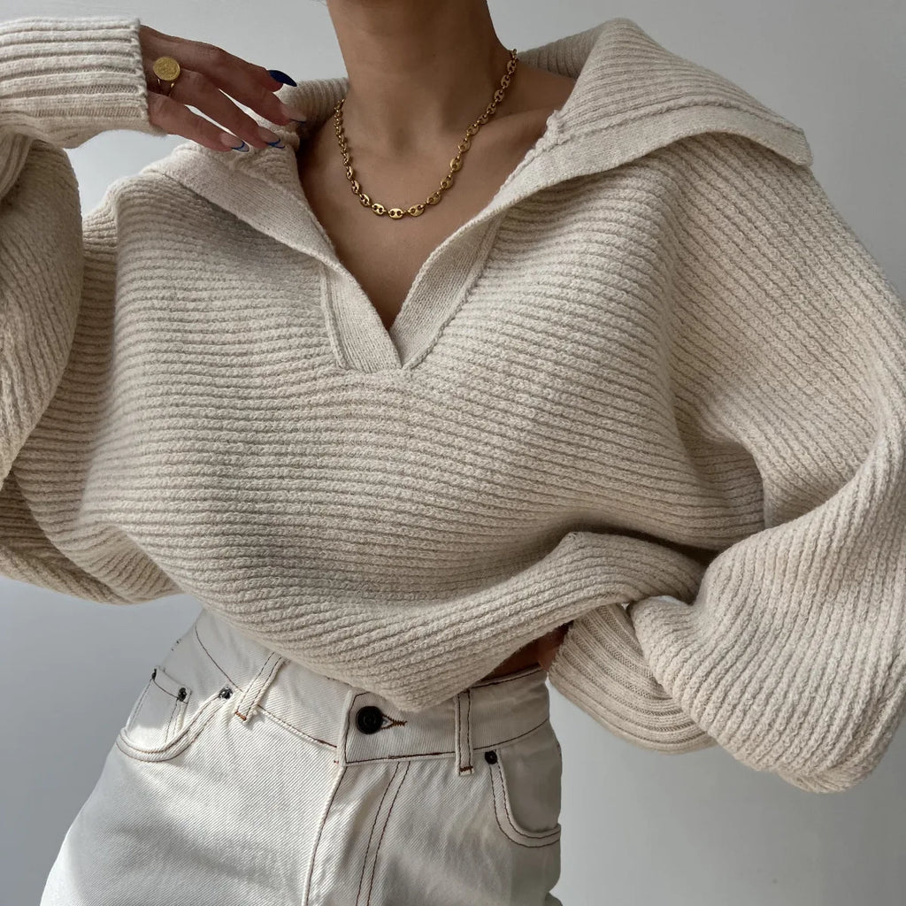 VéraSoft Lapel Sweater Top