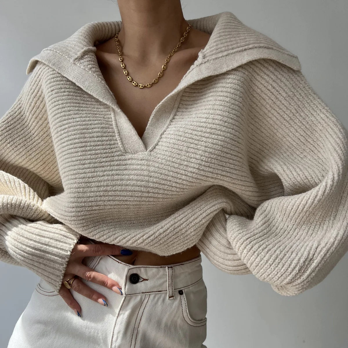VéraSoft Lapel Sweater Top