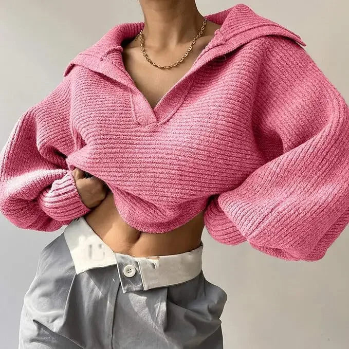 VéraSoft Lapel Sweater Top