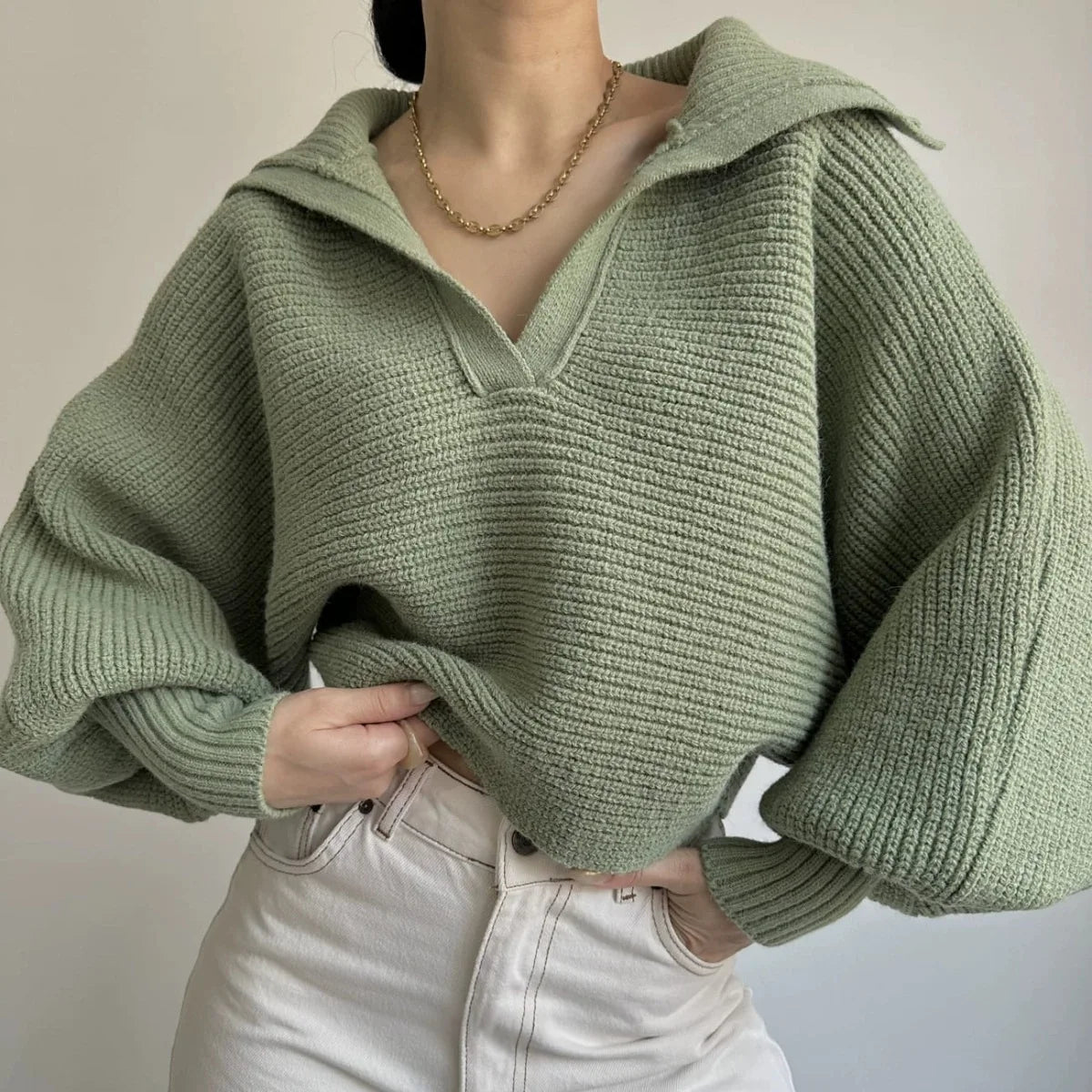 VéraSoft Lapel Sweater Top
