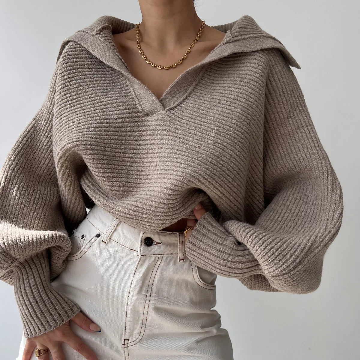 VéraSoft Lapel Sweater Top