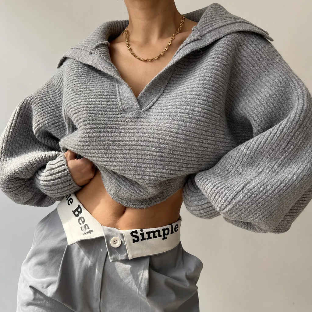 VéraSoft Lapel Sweater Top
