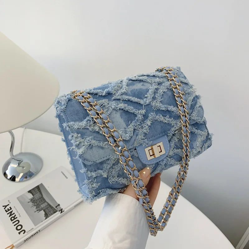 Eleni Gewatteerde Denim Tas