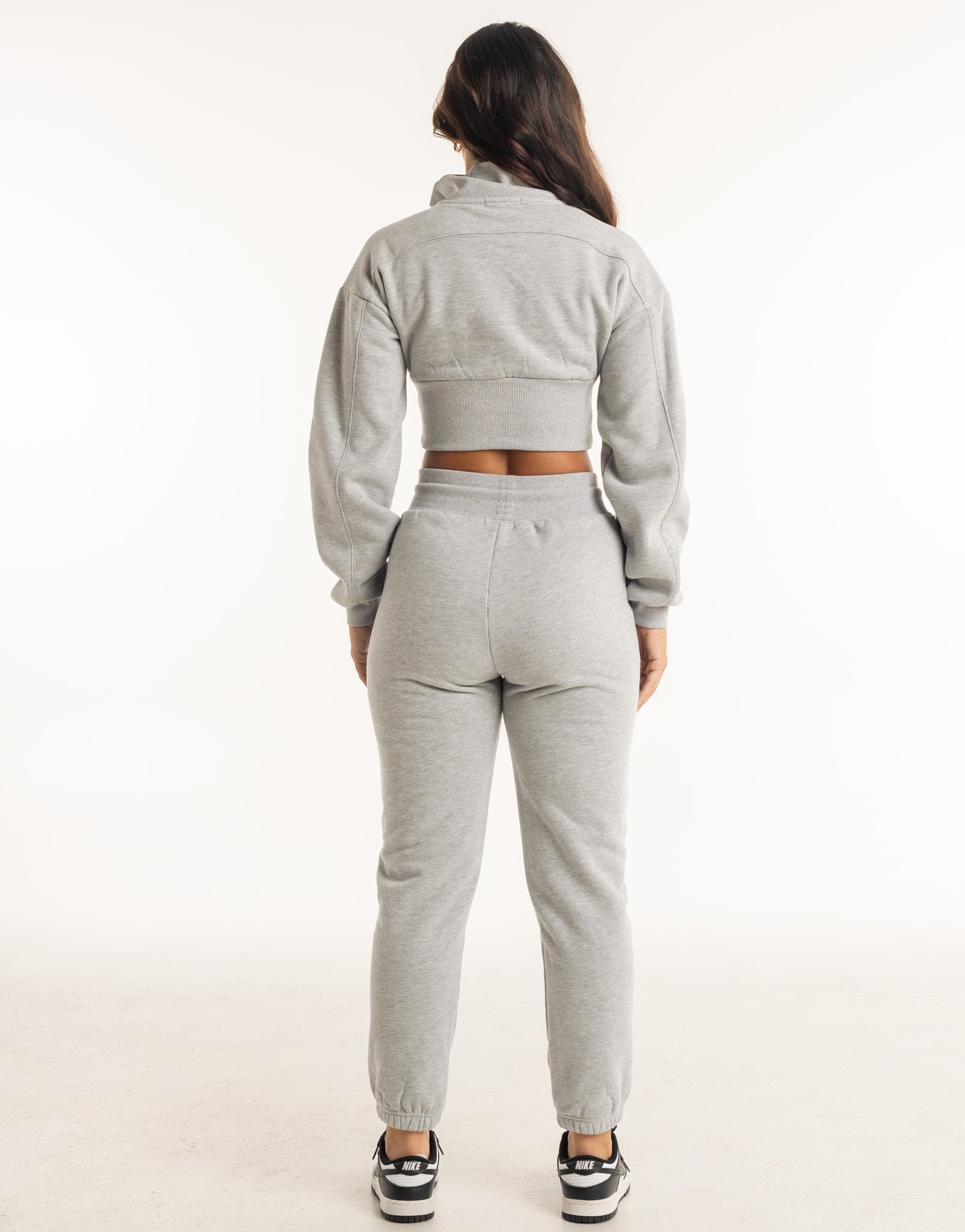 Cropped 1/4 Zip Sweater – Verhoogde Hals Fleece