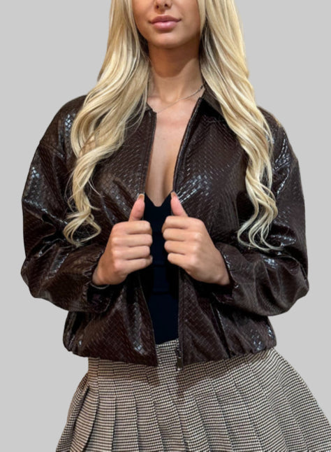 RAILY Jacket | leather woven bomber