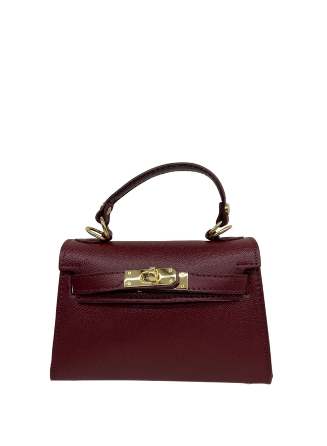 Grave Bag |Bordeaux handtas met gouden details