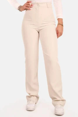 Pantalon basic straight donkerblauw