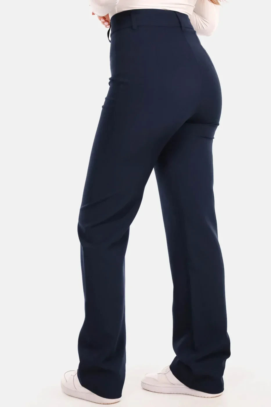Pantalon basic straight donkerblauw