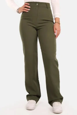 Pantalon basic straight donkerblauw