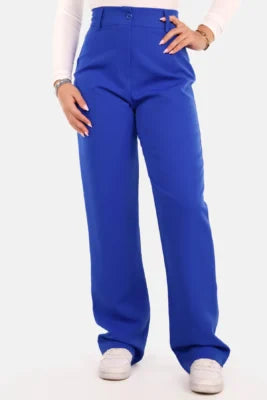 Pantalon basic straight donkerblauw