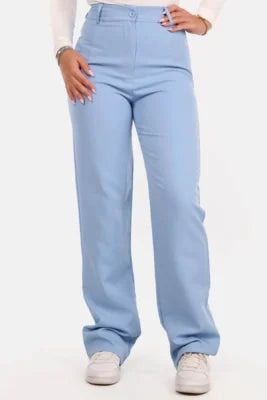 Pantalon basic straight donkerblauw