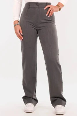 Pantalon basic straight donkerblauw