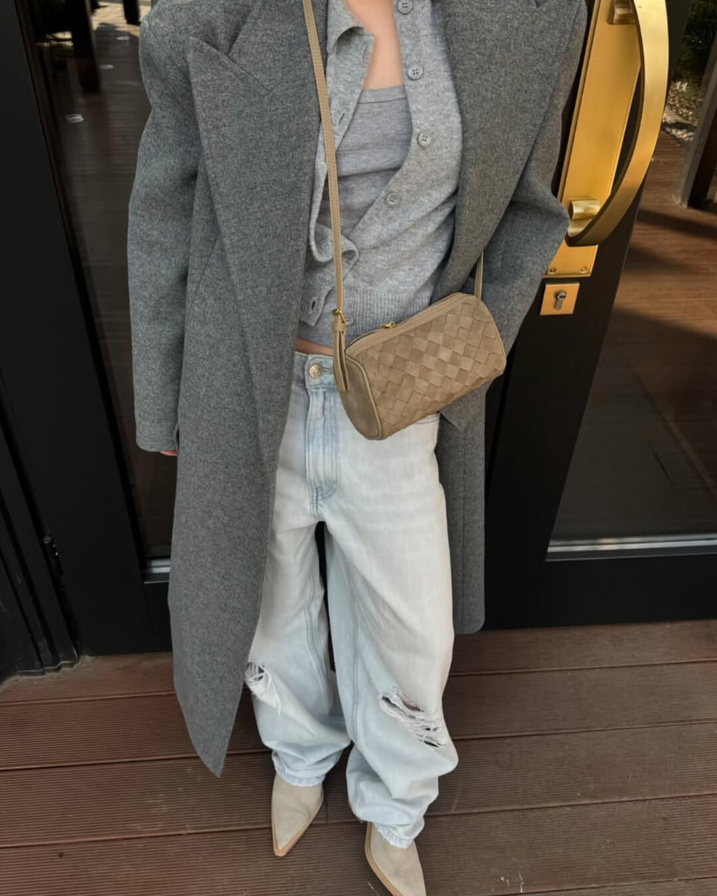 Nara Gevlochten Suède Tas