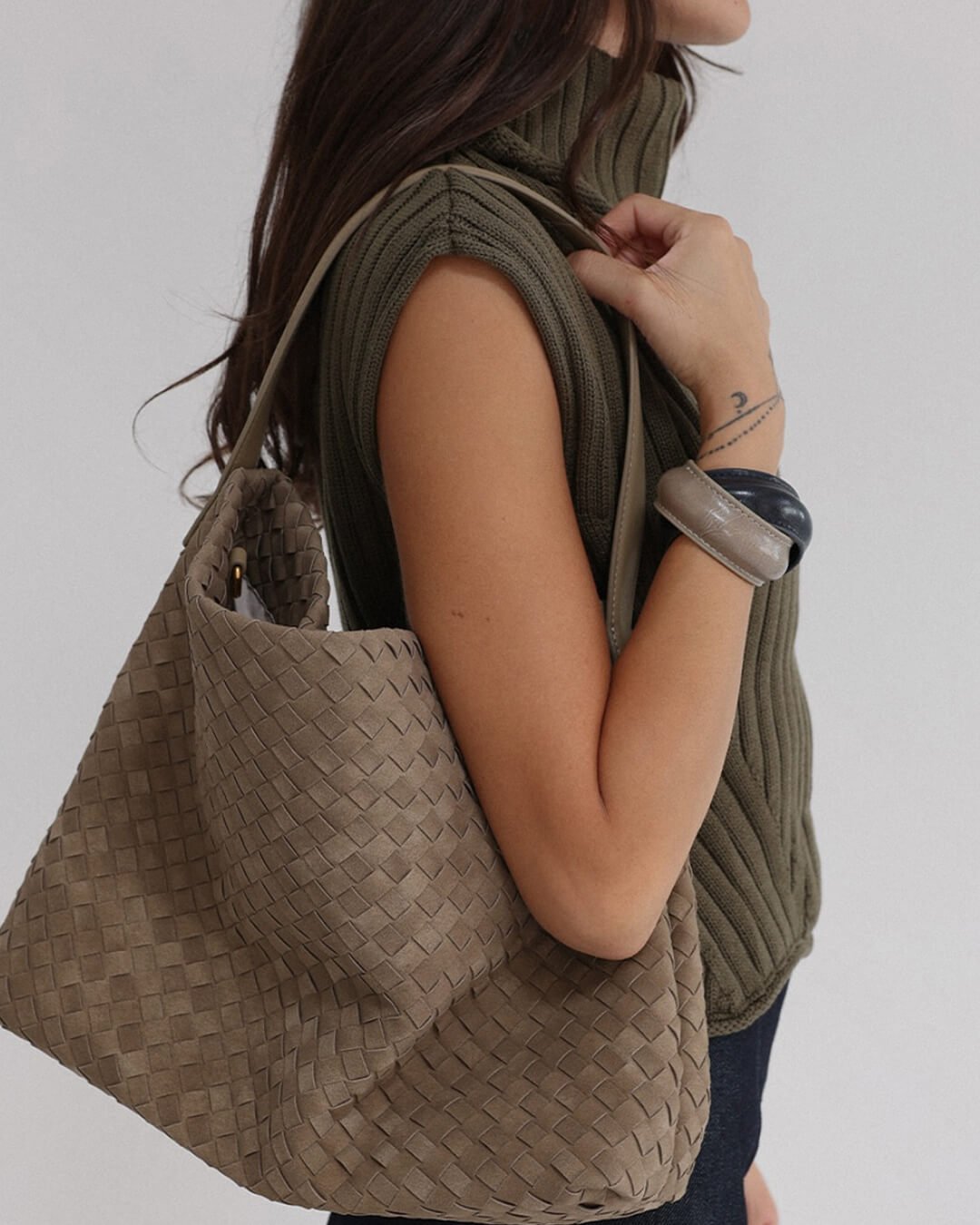 Marceliene Suède Tote Tas