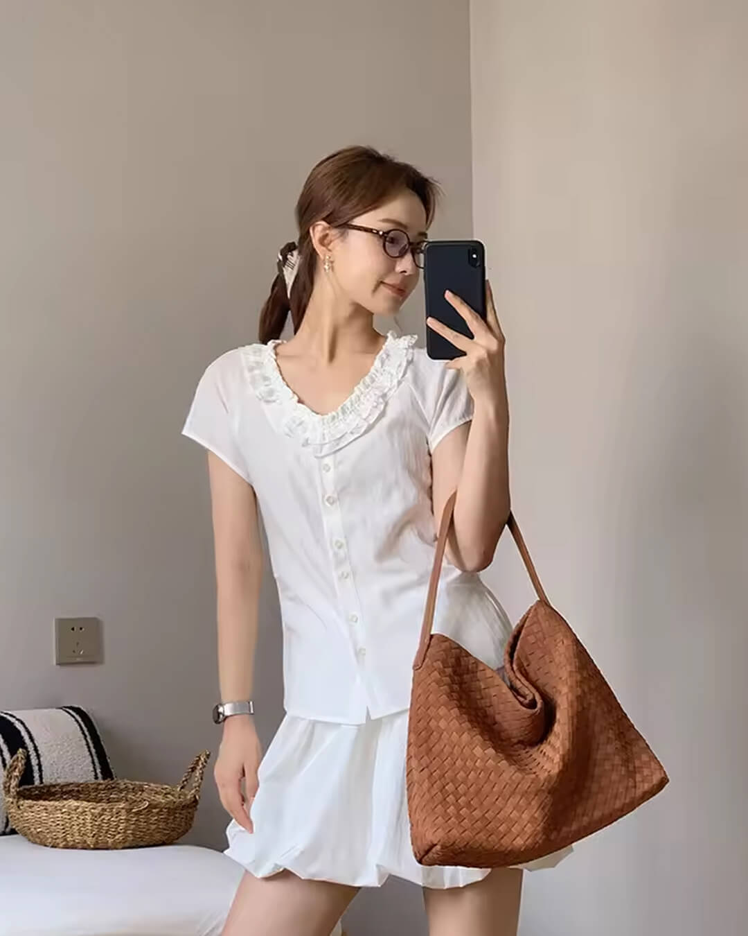 Marceliene Suède Tote Tas