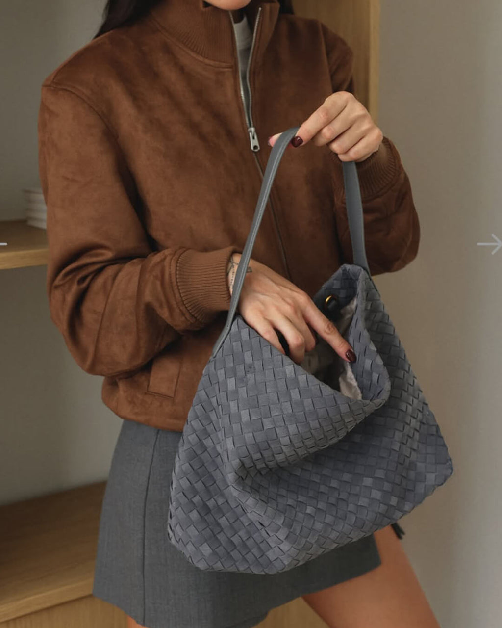 Marceliene Suède Tote Tas