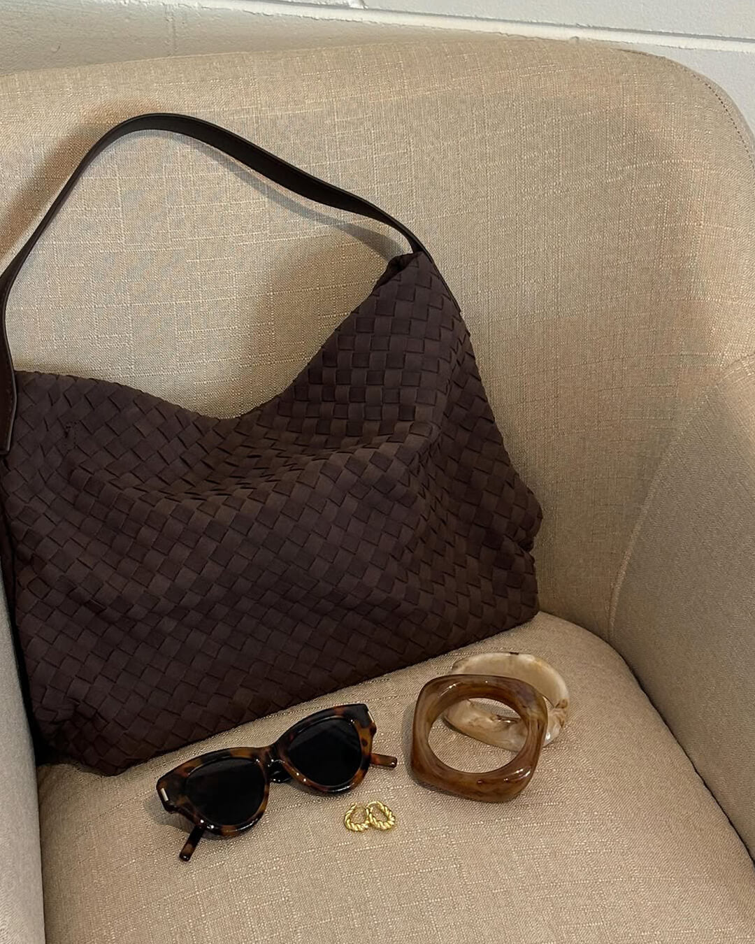 Marceliene Suède Tote Tas