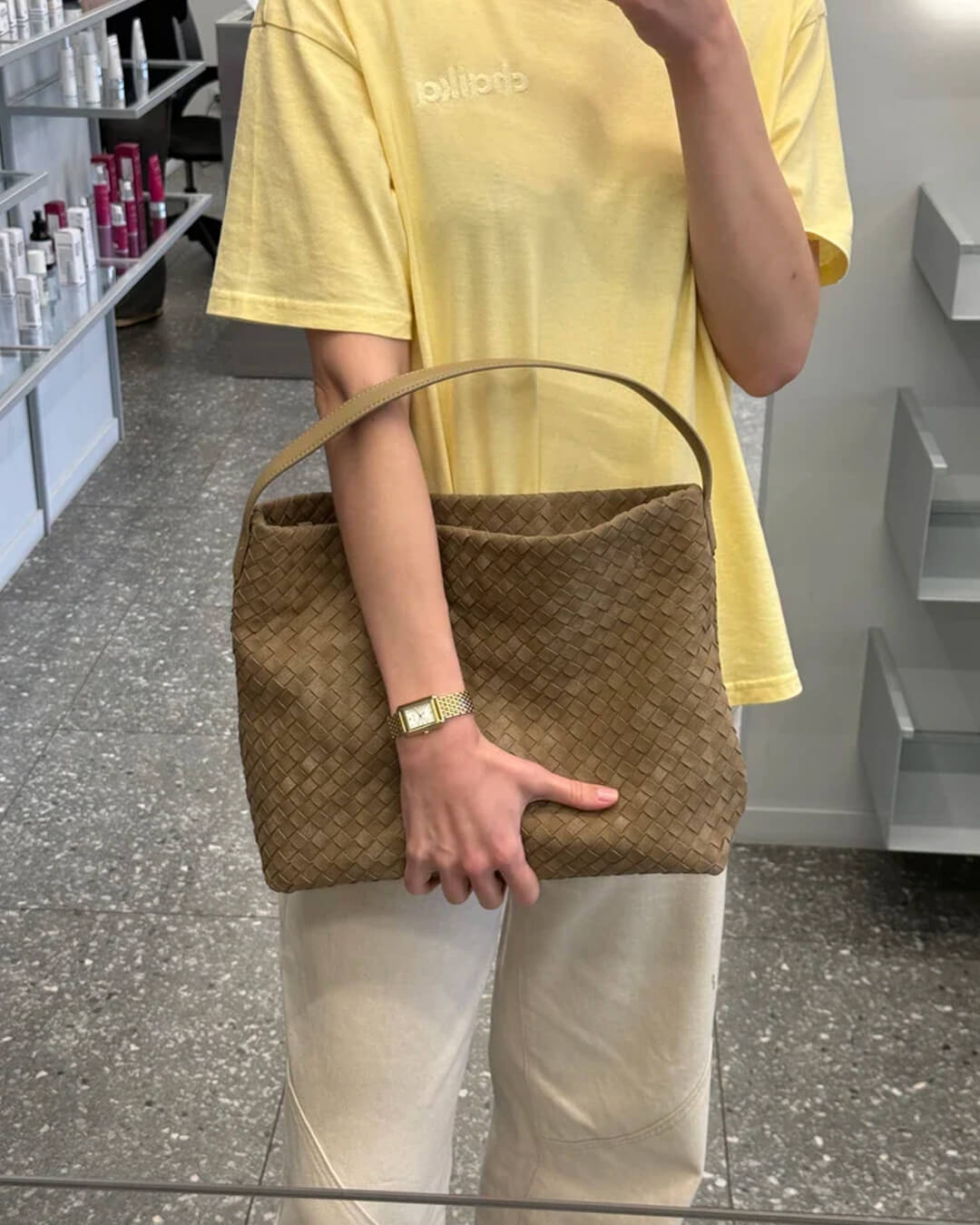 Marceliene Suède Tote Tas